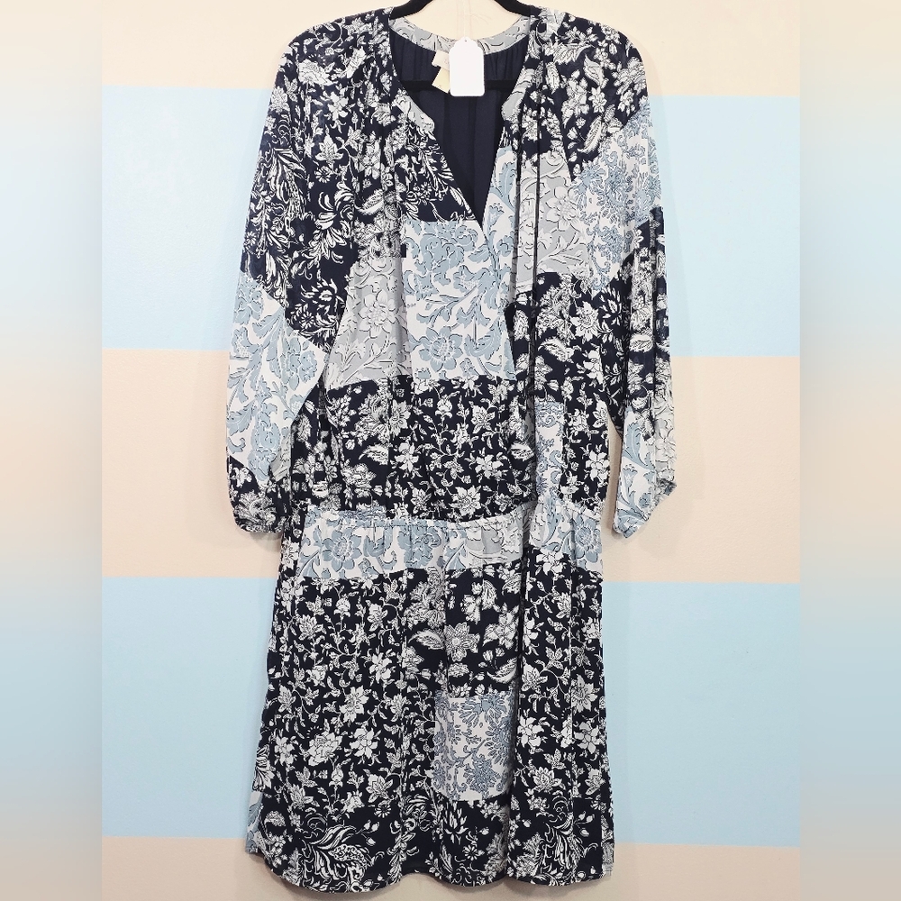 Loft Patchwork Pattern Midi Dress - image 2